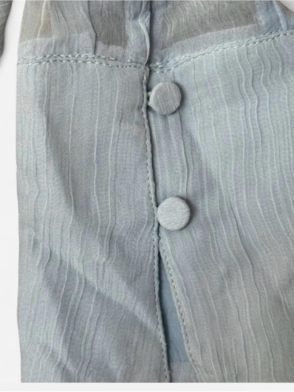 J. Crew Pale Blue Ruffle Button-Front Blouse